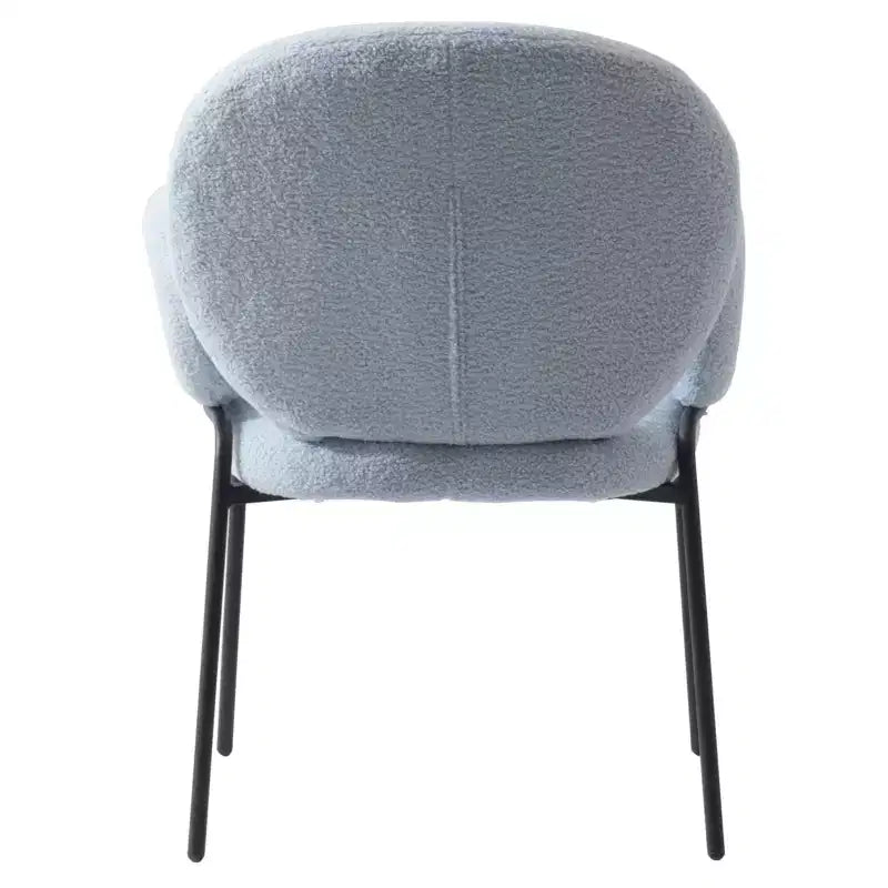 Chaises de salle à manger avec accoudoirs en Boucle Série Céleste LeisureMod avec cadre noir, lot de 2, confortables, élégantes, accent moderne pour salles à manger et cuisines