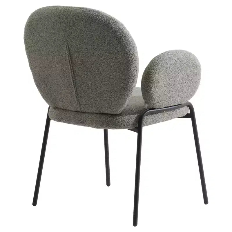 Chaises de salle à manger avec accoudoirs en Boucle Série Céleste LeisureMod avec cadre noir, lot de 2, confortables, élégantes, accent moderne pour salles à manger et cuisines