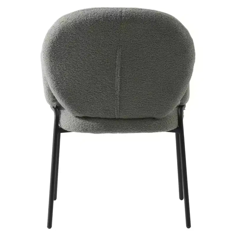 Chaises de salle à manger avec accoudoirs en Boucle Série Céleste LeisureMod avec cadre noir, lot de 2, confortables, élégantes, accent moderne pour salles à manger et cuisines