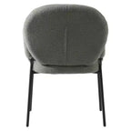 Chaises de salle à manger avec accoudoirs en Boucle Série Céleste LeisureMod avec cadre noir, lot de 2, confortables, élégantes, accent moderne pour salles à manger et cuisines