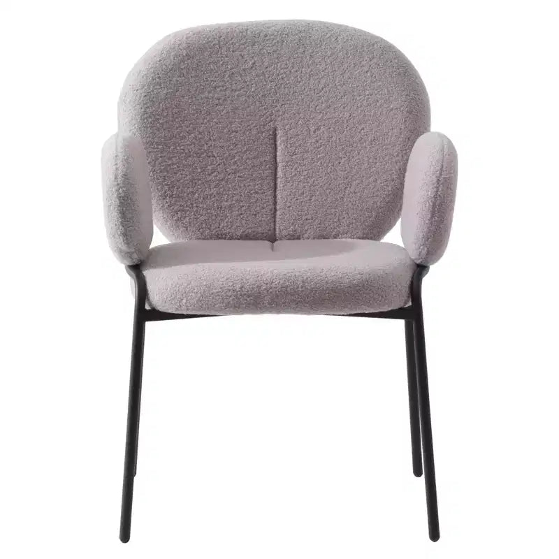 Chaises de salle à manger avec accoudoirs en Boucle Série Céleste LeisureMod avec cadre noir, lot de 2, confortables, élégantes, accent moderne pour salles à manger et cuisines