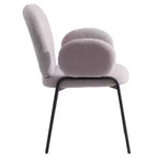 Chaises de salle à manger avec accoudoirs en Boucle Série Céleste LeisureMod avec cadre noir, lot de 2, confortables, élégantes, accent moderne pour salles à manger et cuisines