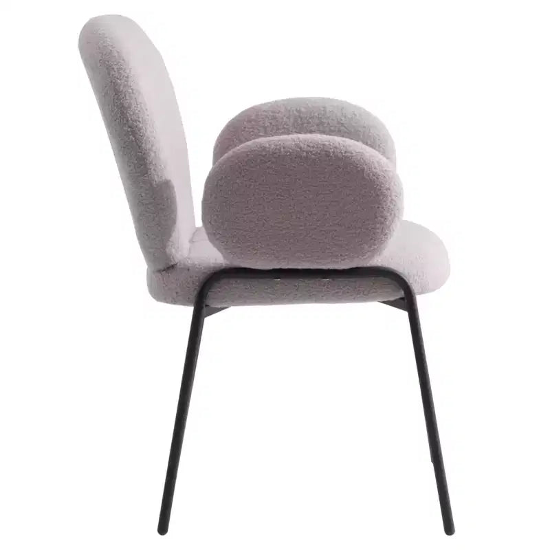Chaises de salle à manger avec accoudoirs en Boucle Série Céleste LeisureMod avec cadre noir, lot de 2, confortables, élégantes, accent moderne pour salles à manger et cuisines