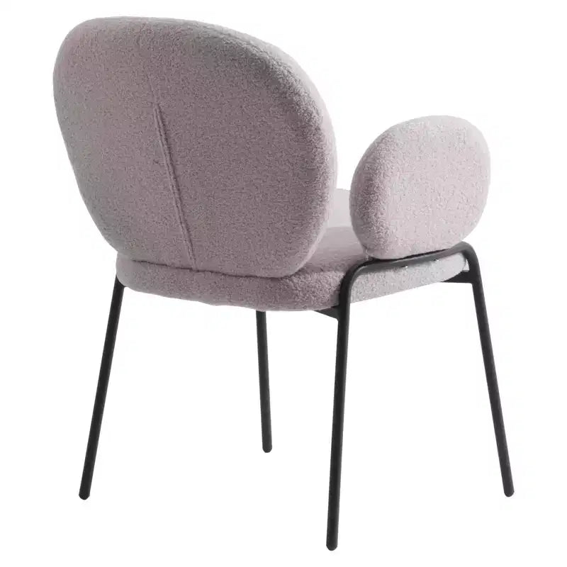 Chaises de salle à manger avec accoudoirs en Boucle Série Céleste LeisureMod avec cadre noir, lot de 2, confortables, élégantes, accent moderne pour salles à manger et cuisines