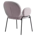 Chaises de salle à manger avec accoudoirs en Boucle Série Céleste LeisureMod avec cadre noir, lot de 2, confortables, élégantes, accent moderne pour salles à manger et cuisines
