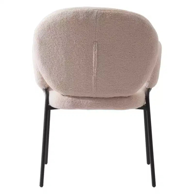 Chaises de salle à manger avec accoudoirs en Boucle Série Céleste LeisureMod avec cadre noir, lot de 2, confortables, élégantes, accent moderne pour salles à manger et cuisines