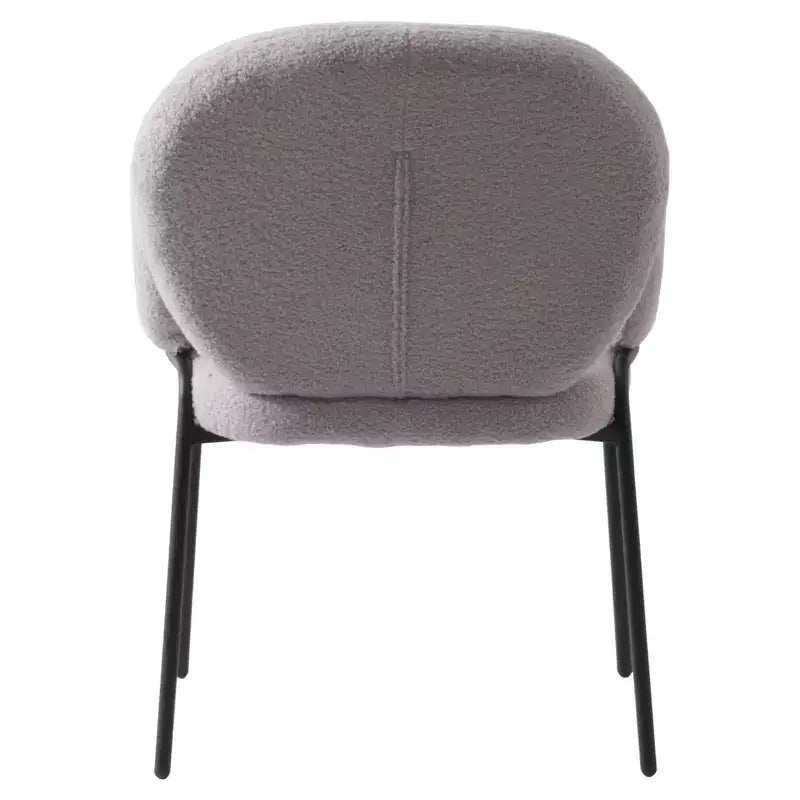 Chaises de salle à manger avec accoudoirs en Boucle Série Céleste LeisureMod avec cadre noir, lot de 2, confortables, élégantes, accent moderne pour salles à manger et cuisines