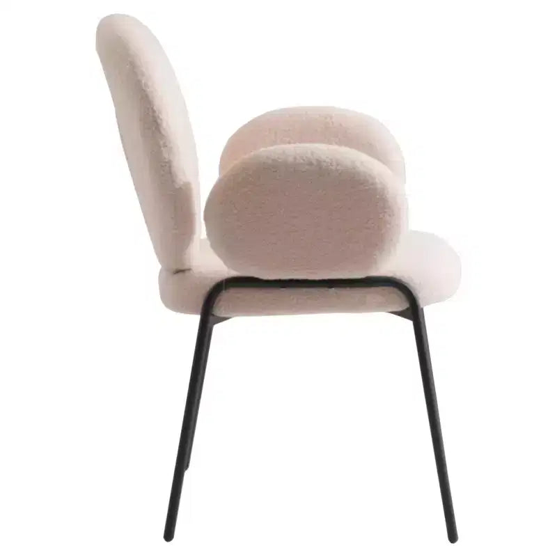 Chaises de salle à manger avec accoudoirs en Boucle Série Céleste LeisureMod avec cadre noir, lot de 2, confortables, élégantes, accent moderne pour salles à manger et cuisines