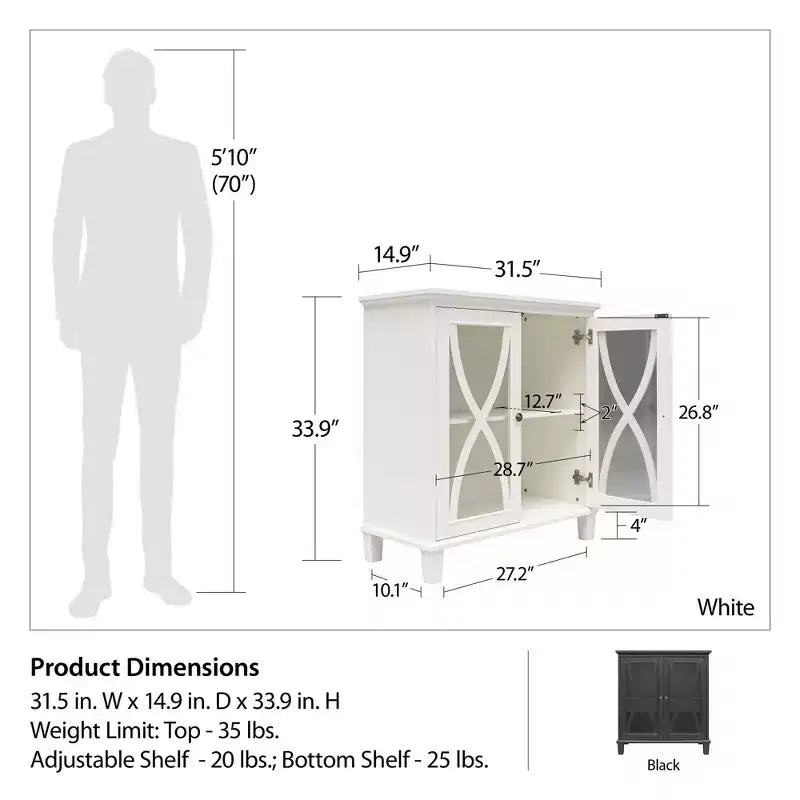 Meuble d'appoint Céleste d'Ameriwood Home avec portes vitrées