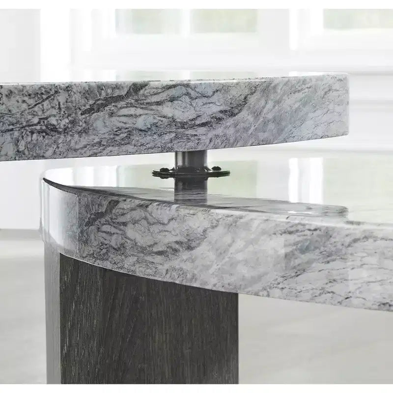 Signature Design by Ashley Surmour Table basse gigogne moderne avec plateau en faux marbre, Gris