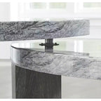 Signature Design by Ashley Surmour Table basse gigogne moderne avec plateau en faux marbre, Gris