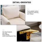 Bestier Fauteuil en lin ivoire, capitonné, avec coussin lombaire