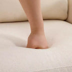 Bestier Fauteuil en lin ivoire, capitonné, avec coussin lombaire