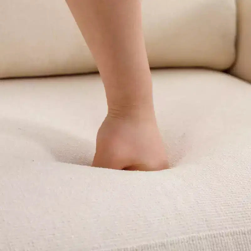 Bestier Fauteuil en lin ivoire, capitonné, avec coussin lombaire