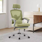 Chaise de jeu ergonomique en maille JIONJOY avec repose-pieds – Inclinaison de 90 à 135°, support lombaire et appui-tête réglables