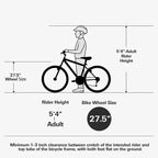 hykolity VTT 26 27.5 Pouces, 18 Vitesses avec Suspension Intégrale, Selle Réglable pour Cyclisme en Plein Air Hommes Femmes