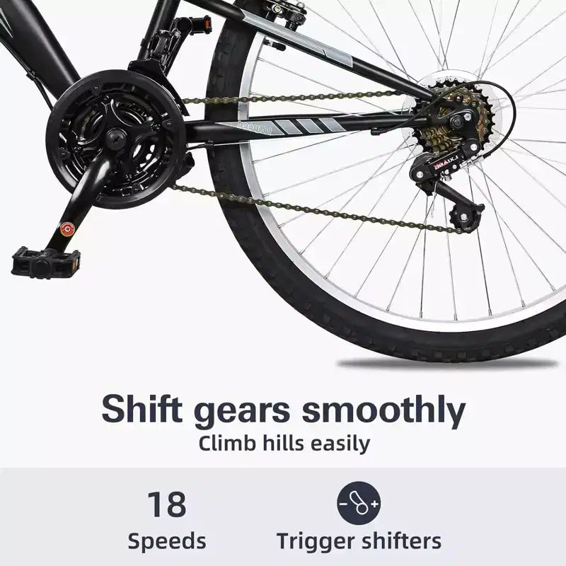 hykolity VTT 26 27.5 Pouces, 18 Vitesses avec Suspension Intégrale, Selle Réglable pour Cyclisme en Plein Air Hommes Femmes