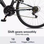 hykolity VTT 26 27.5 Pouces, 18 Vitesses avec Suspension Intégrale, Selle Réglable pour Cyclisme en Plein Air Hommes Femmes