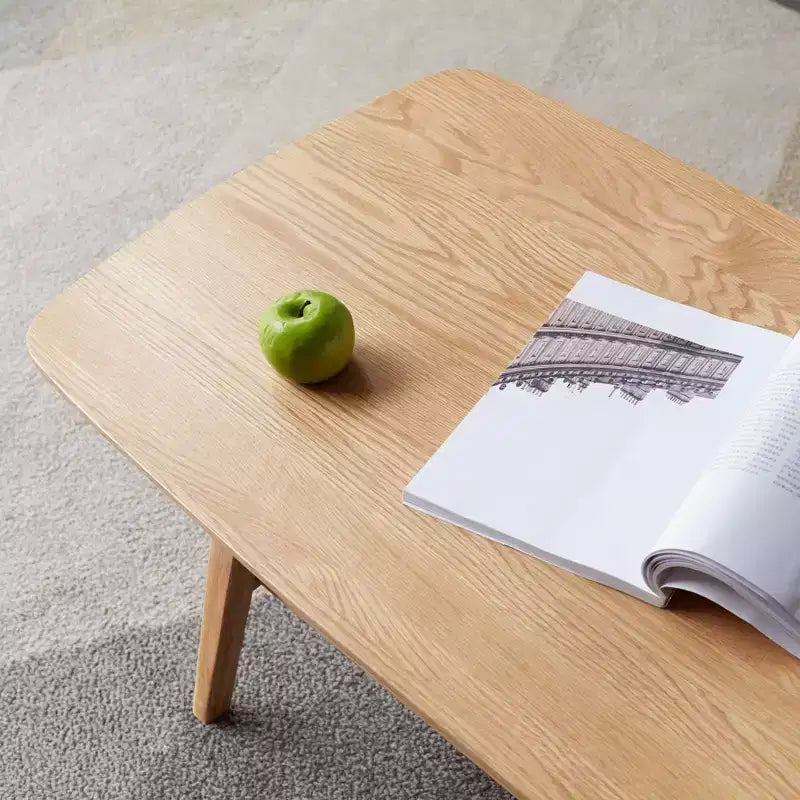 MAYEERTY Table d'appoint en bois massif avec étagère de rangement pour salon