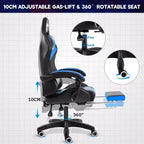 Fauteuil de Gamer Ergonomique de Bureau Hoffree Comfort Massage avec Repose-pieds et Lumière RGB