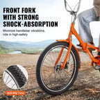Tricycle pliant VEVOR pour adultes, Tricycles pliants pour adultes de 24 pouces, Vélo cruiser à 3 roues en alliage d'aluminium léger avec grand panier arrière
