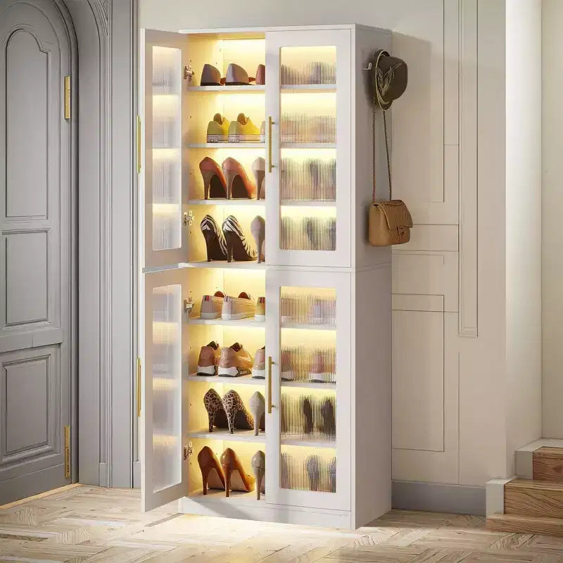 Meuble à chaussures MAYEERTY avec lumières LED télécommandées pour une décoration d'intérieur intelligente