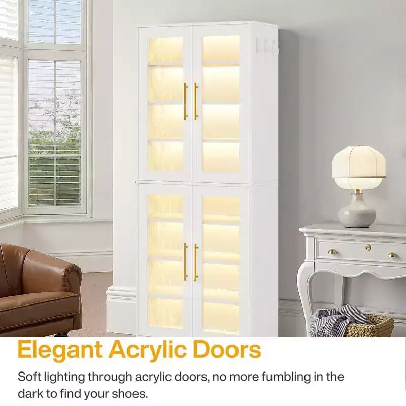 Meuble à chaussures MAYEERTY avec lumières LED télécommandées pour une décoration d'intérieur intelligente