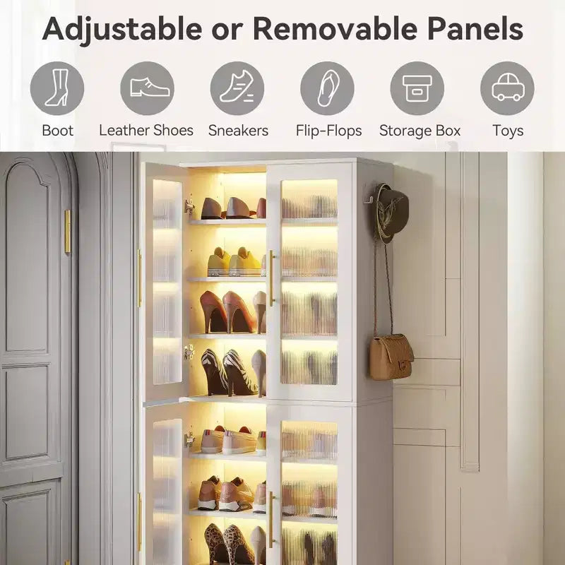 Meuble à chaussures MAYEERTY avec lumières LED télécommandées pour une décoration d'intérieur intelligente