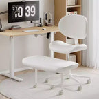 Pinmoco Chaise de bureau sans accoudoirs à pieds croisés, siège extra large, pivotant à 360°, chaise de bureau ergonomique pour la maison, le gaming et la méditation