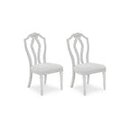 Signature Design by Ashley Montelaine Upholstered Dining Chairs - Vintage-Inspired Antique White (Set of 2)