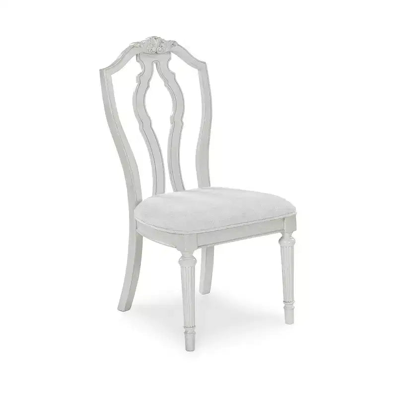 Chaises de salle à manger rembourrées Signature Design by Ashley Montelaine – Blanc antique d'inspiration vintage (Lot de 2)