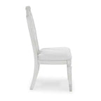 Chaises de salle à manger rembourrées Signature Design by Ashley Montelaine – Blanc antique d'inspiration vintage (Lot de 2)