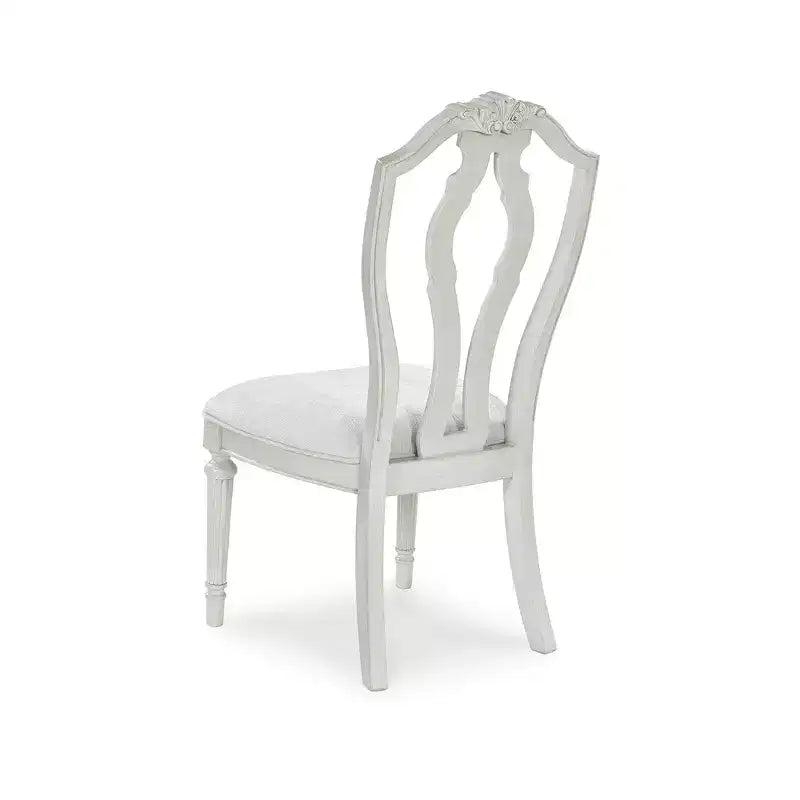 Chaises de salle à manger rembourrées Signature Design by Ashley Montelaine – Blanc antique d'inspiration vintage (Lot de 2)