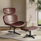 Chaise de bureau pivotante Bestier avec pouf, chaise de bureau inclinable avec dossier haut et appui-tête réglables, chaise de jeu ergonomique en PU
