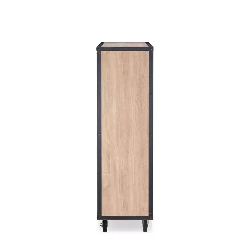 Commode en bois GDFStudio Herty à 5 tiroirs avec roulettes