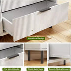 Commode 3 tiroirs ondulés 28" – Sécurité anti-basculement, grande commode de rangement avec pieds en métal pour chambre et entrée