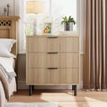 Commode 3 tiroirs ondulés 28" – Sécurité anti-basculement, grande commode de rangement avec pieds en métal pour chambre et entrée