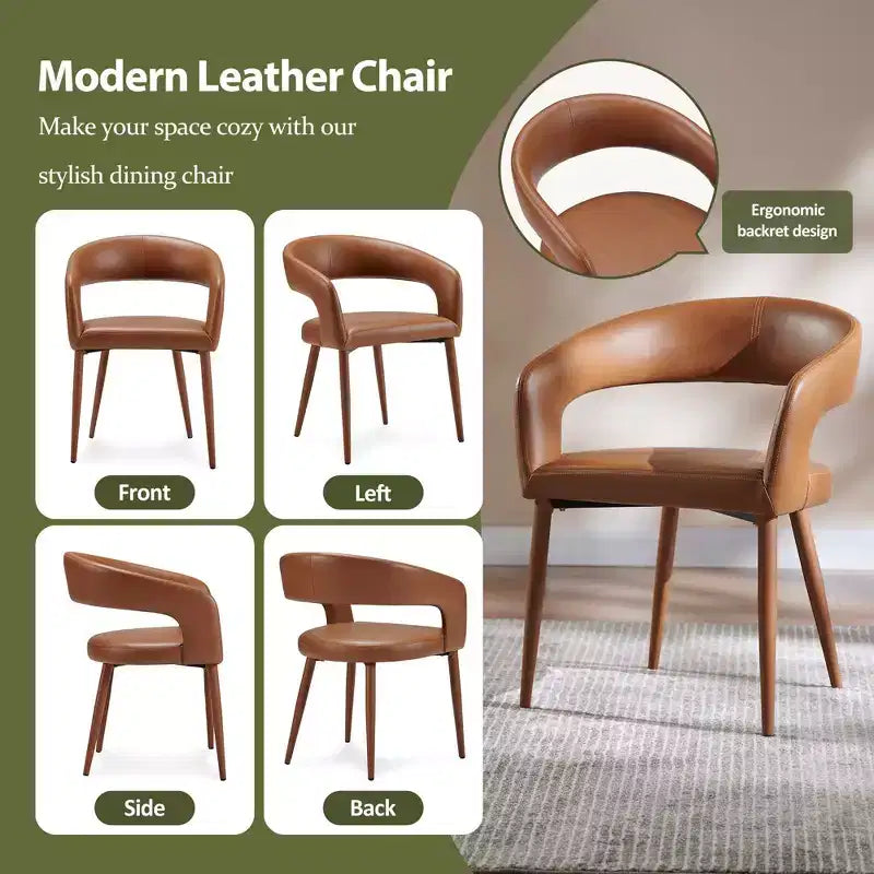 Lot de 2 Chaises de Salle à Manger avec Pieds en Métal pour Salle à Manger, Salon ou Bureau à Domicile -Morden Fort