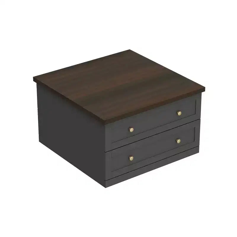 Table Basse Famapy Élégante et Fonctionnelle - Corps Gris Foncé avec Plateau Marron, Idéale pour les Salons Modernes