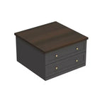 Table Basse Famapy Élégante et Fonctionnelle - Corps Gris Foncé avec Plateau Marron, Idéale pour les Salons Modernes