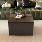 Table Basse Famapy Élégante et Fonctionnelle - Corps Gris Foncé avec Plateau Marron, Idéale pour les Salons Modernes