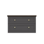 Table Basse Famapy Élégante et Fonctionnelle - Corps Gris Foncé avec Plateau Marron, Idéale pour les Salons Modernes