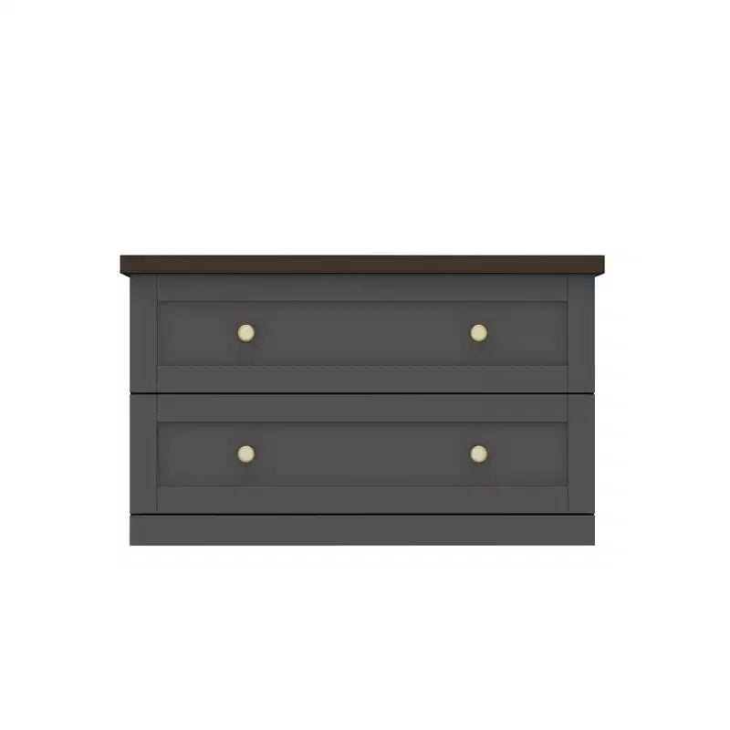 Table Basse Famapy Élégante et Fonctionnelle - Corps Gris Foncé avec Plateau Marron, Idéale pour les Salons Modernes