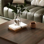 Table Basse Famapy Élégante et Fonctionnelle - Corps Gris Foncé avec Plateau Marron, Idéale pour les Salons Modernes