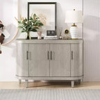 Bahut moderne en forme d'arc, 120 cm, meuble de rangement décoratif, table de couloir en bois avec 4 portes et étagères intérieures réglables