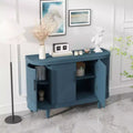 Bahut moderne en forme d'arc, 120 cm, meuble de rangement décoratif, table de couloir en bois avec 4 portes et étagères intérieures réglables