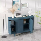 Bahut moderne en forme d'arc, 120 cm, meuble de rangement décoratif, table de couloir en bois avec 4 portes et étagères intérieures réglables