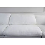1 élément de canapé central blanc antique garni de duvet