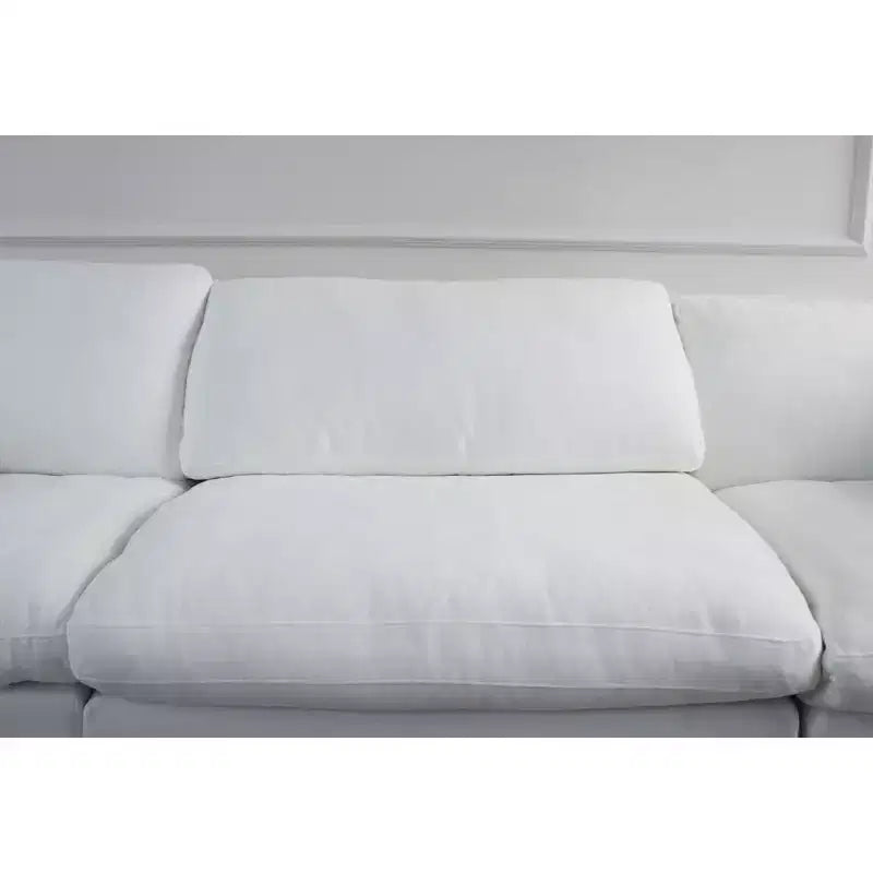 1 élément de canapé central blanc antique garni de duvet