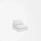 1 élément de canapé central blanc antique garni de duvet